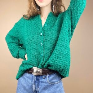 Hand Knit Long Sleeve Button Up Sweater
